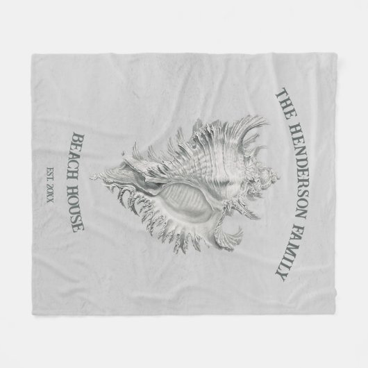 Grey Conch Shell Fleece Blanket (Voorkant (Horizontaal))