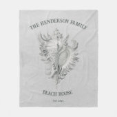 Grey Conch Shell Fleece Blanket Deken (Voorkant)