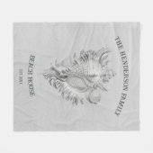 Grey Conch Shell Fleece Blanket Deken (Voorkant (Horizontaal))