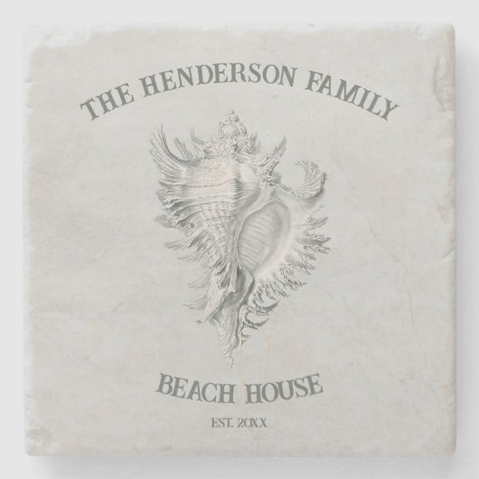 Grey Conch Shell Stone Onderzetter (Voorkant)