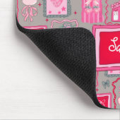 Grey Coquette aesthetic girly whimsical pattern Muismat (Hoek)