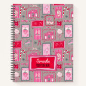 Grey Coquette aesthetic girly whimsical pattern  Notitieboek (Voorkant)