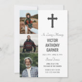 Grey Cross 3 Foto's White Burial Service Kaart (Voorkant)