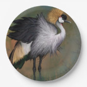 Grey Crowned Crane Bird Paper Plates Papieren Bordje (Voorkant)