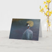 Grey Crowned Crane Greeting Card Kaart (Gele Bloem)