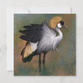 Grey Crowned Crane Kaart Happy Birthday (Achterkant)