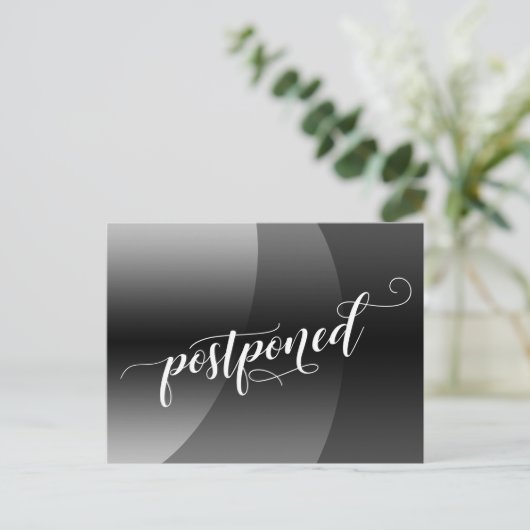 Grey Curves uitgestelde bruiloft aankondiging Briefkaart (Staand voorkant)