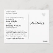 Grey Curves uitgestelde bruiloft aankondiging Briefkaart (Achterkant)