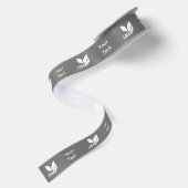 Grey Custom Business Logo en tekst Satijnen Lint (Achterkant)