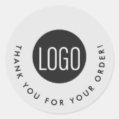 Grey Custom logo Bedankt voor uw bestelling Ronde Sticker (Voorkant)