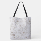 Grey Custom Monogram Tote Bag (Achterkant)