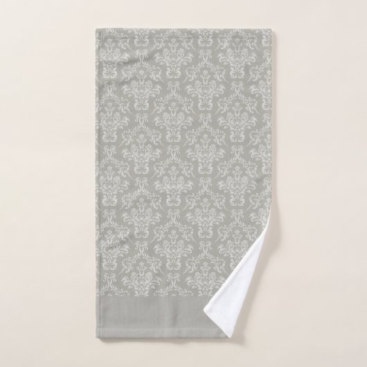 Grey Damask  Bad Handdoek (Handdoek)
