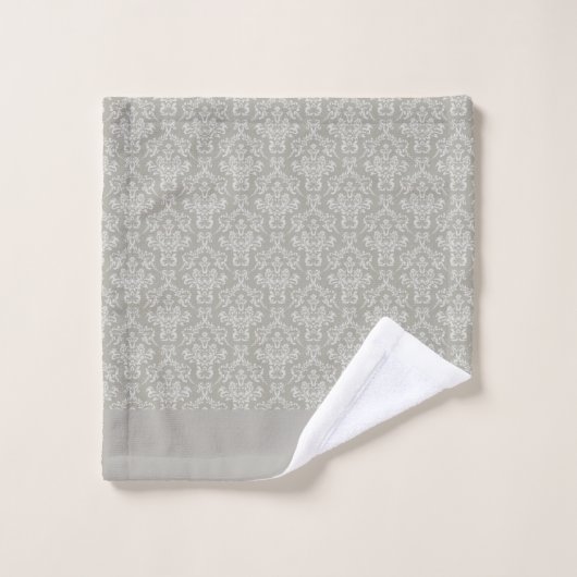 Grey Damask  Bad Handdoek (Wasdoekje)