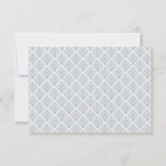 Grey Damask Celtic Cross Eerste Communie RSVP (Achterkant)