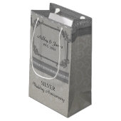 Grey Damask en Diamonds Klein Cadeauzakje (Achterkant Gekanteld)