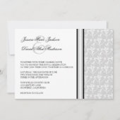 Grey Damask Formal 5x7 Wedding Uitnodiging (Voorkant)