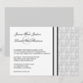 Grey Damask Formal 5x7 Wedding Uitnodiging (Voorkant / Achterkant)
