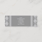 Grey Damask Patroon 1 met Monogram Mini Visitekaartje (Achterkant)