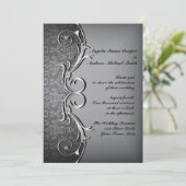 Grey Damask, Silver Scroll Kaart (Staand voorkant)