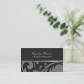 Grey Damask Visitekaartje (Staand voorkant)