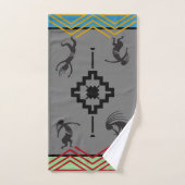 Grey Dancing Kokopelli Bad Handdoek (Handdoek)