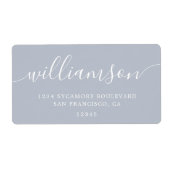 Grey Dawn Modern Script Family Retouradres Etiket (Voorkant)