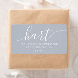 Grey Dawn Modern Script Family Retouradres Etiket