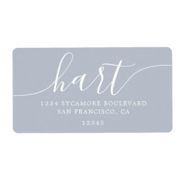 Grey Dawn Modern Script Family Retouradres Etiket