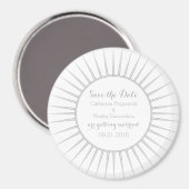 Grey Deco Retro sparen de Magnet van de Datum (Voorkant / Achterkant)