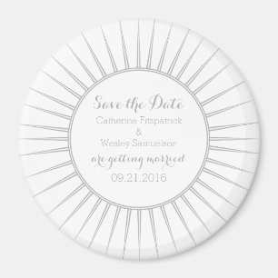 Grey Deco Retro sparen de Magnet van de Datum