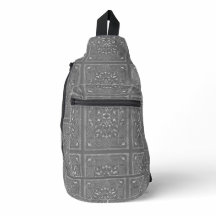 Grey Decorative Vintage Sling Bag