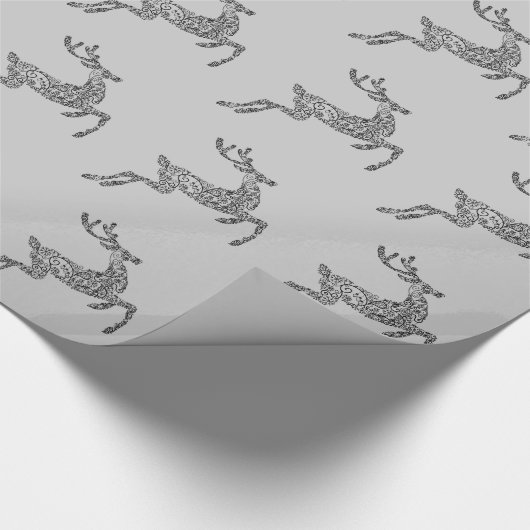 Grey Deer Christmas Cadeaupapier (Hoek)