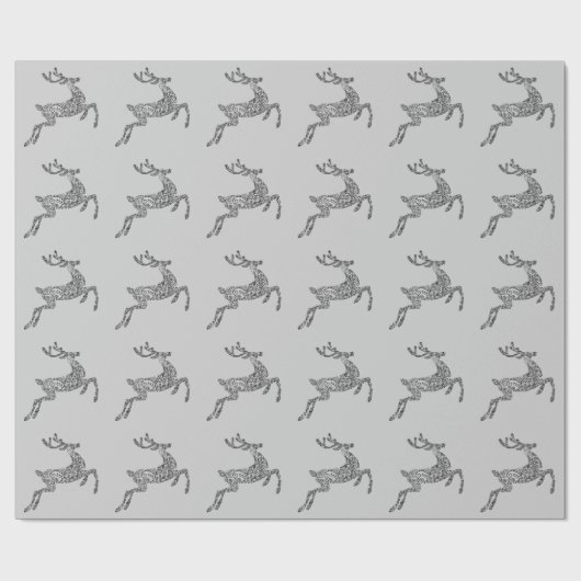 Grey Deer Christmas Cadeaupapier (Vlak)