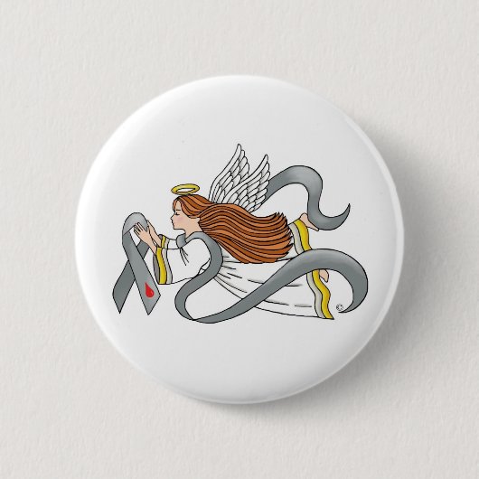 "Grey Diabetes Ribbon" Awareness Angel Ronde Button 5,7 Cm (Voorkant)