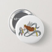 "Grey Diabetes Ribbon" Awareness Angel Ronde Button 5,7 Cm (Voorkant /achterkant)