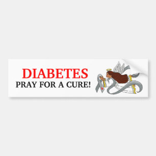 "Grey Diabetes Ribbon" Etnische Awarenesss Angel Bumpersticker