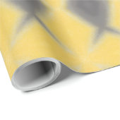 Grey diamond motifs on yellow wrapping paper cadeaupapier (Rol Hoek)