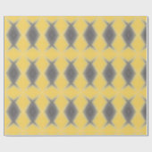 Grey diamond motifs on yellow wrapping paper cadeaupapier (Vlak)