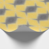 Grey diamond motifs on yellow wrapping paper cadeaupapier (Hoek)