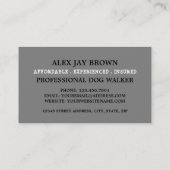 Grey Dog met Bone, Dog Walker Service Visitekaartje (Achterkant)
