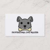 Grey Dog met Bone, Dog Walker Service Visitekaartje (Voorkant)