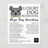 Grey Dog met bot, Dog Boarding, Adverteren Flyer (Voorkant)