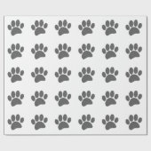 Grey Dog Paw Print Cartoon Oud Papier Print (Vlak)