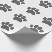 Grey Dog Paw Print Cartoon Oud Papier Print (Hoek)