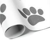 Grey Dog Paw Print Cartoon Oud Papier Print (Rol Hoek)