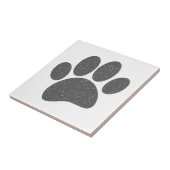 Grey Dog Paw Print Cartoon Oud Papier Print Tegeltje (Zijkant)
