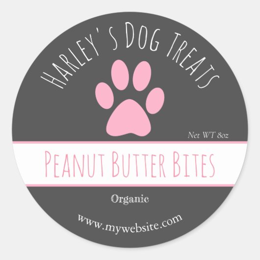 Grey | Dog Treat Business Labels (Voorkant)
