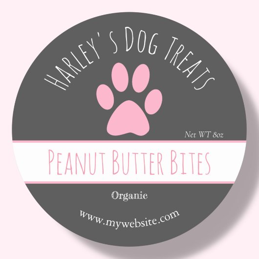 Grey | Dog Treat Business Labels