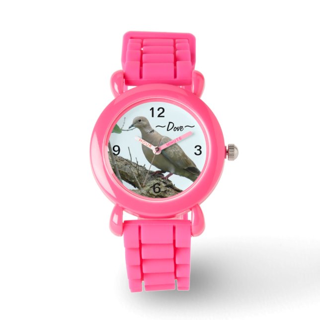 Grey Dove Vogelhorloge Horloge (Voorkant)