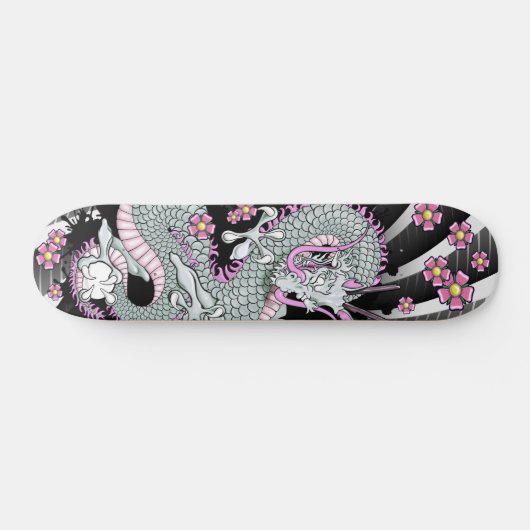 Grey Dragon Tattoo Art Skateboard (Horizontaal)